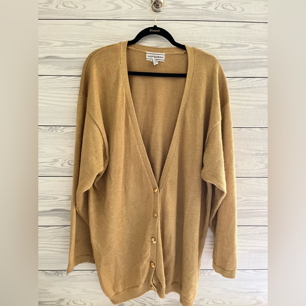 August Max Woman Elegant Gold Sweater 3X